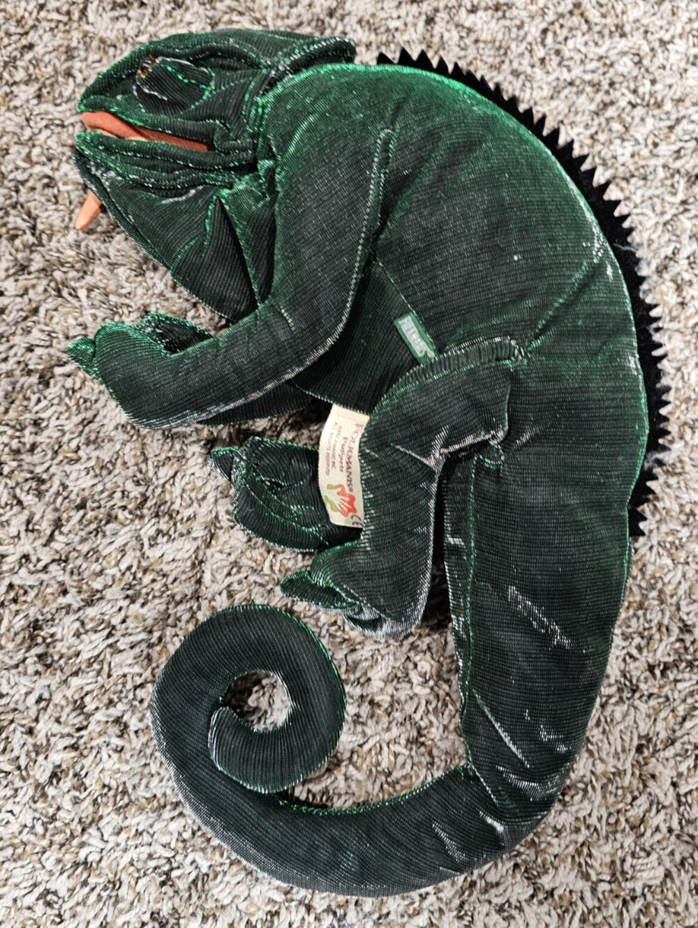 shimmery green Folkmanis Chameleon hand puppet 15"